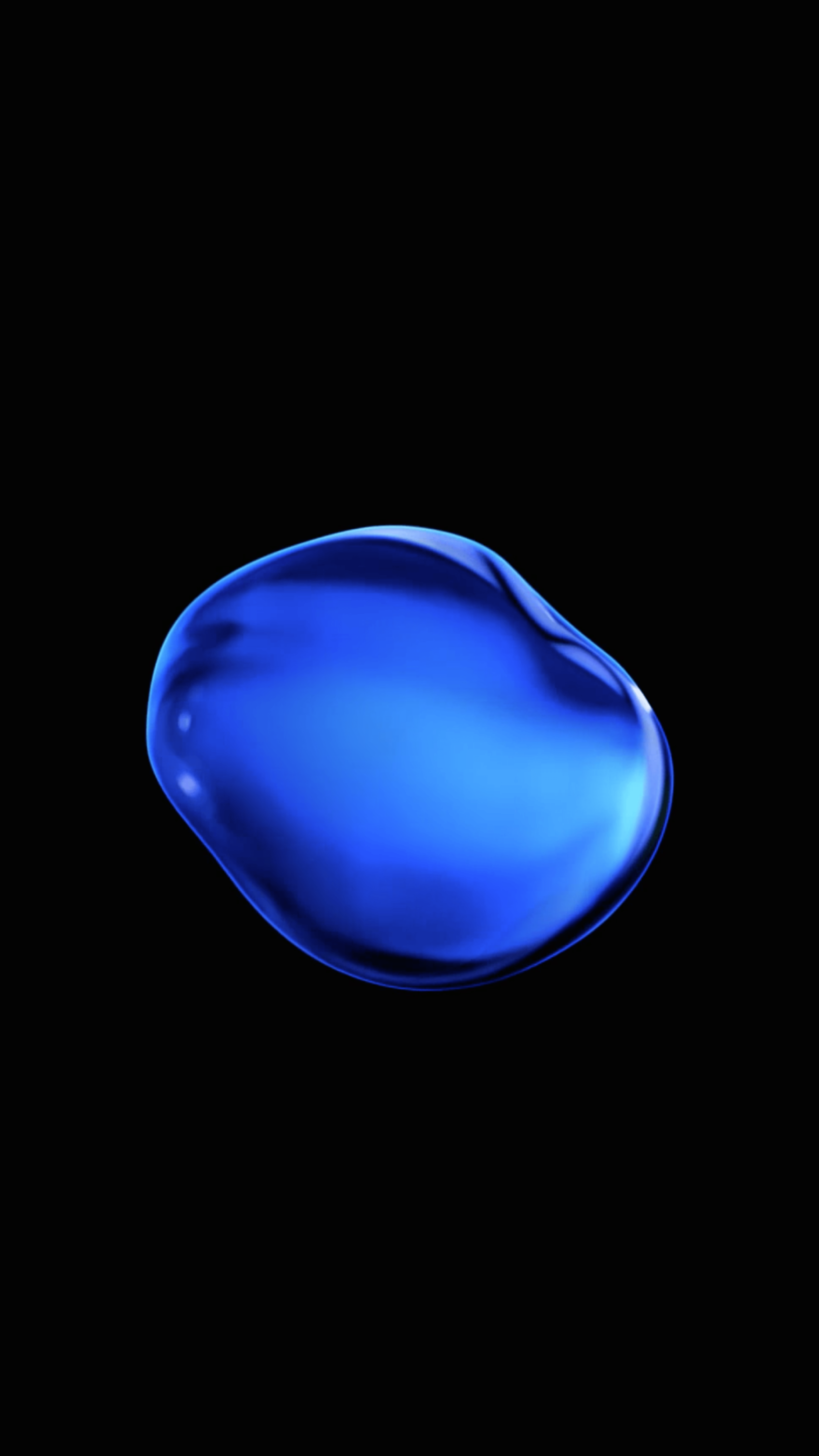 Goccia blu su nero, 4500x8000 Verticale, iPhone