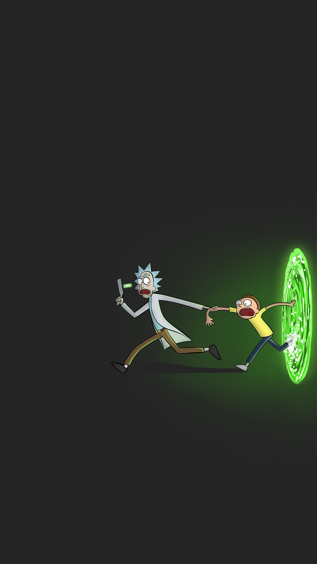 Rick and Morty portale verde, serie animata, 1080x1920 Full HD Verticale, iPhone Plus