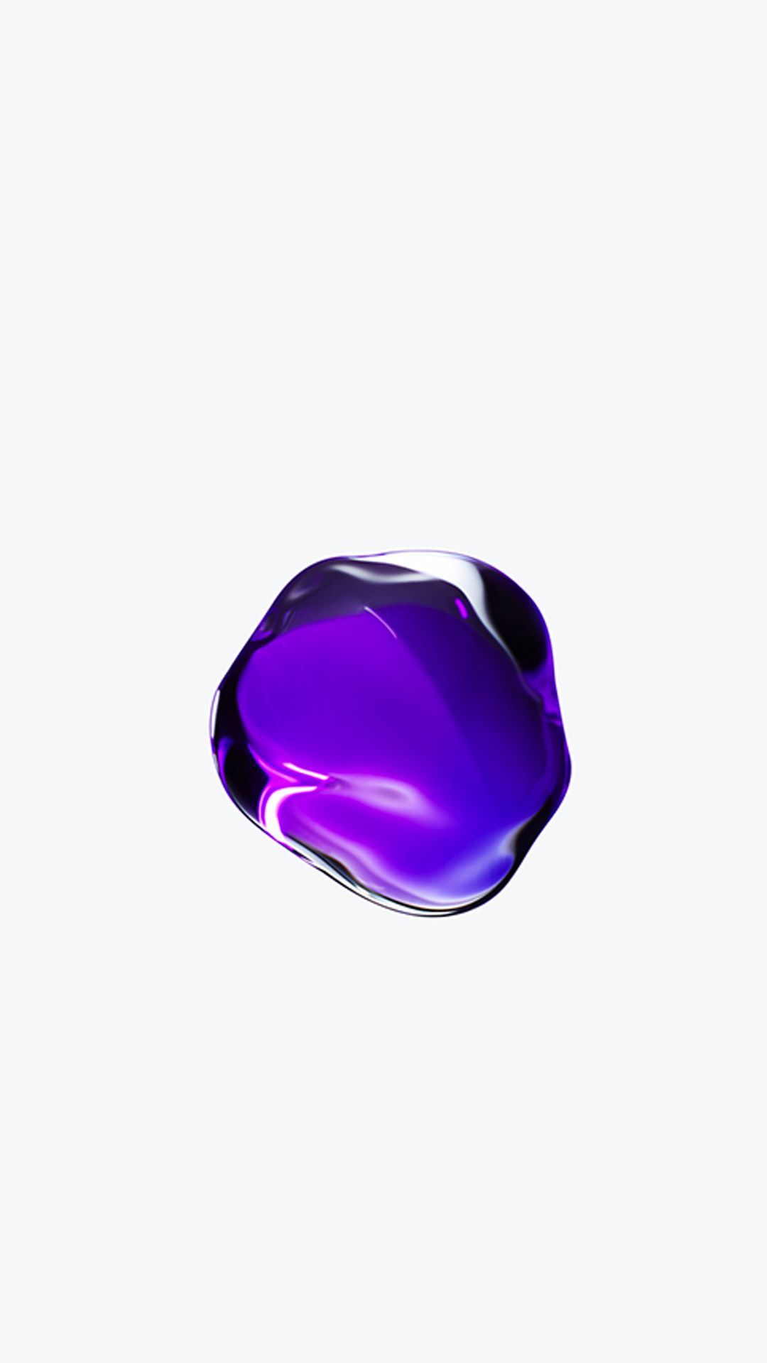 Sfera astratta viola su bianco, 1080x1920 Verticale, iPhone