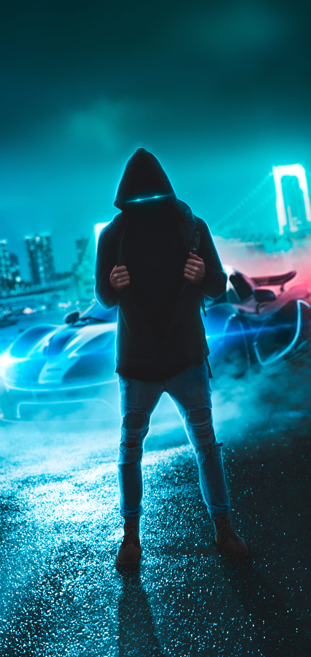 Uomo con felpa auto neon, 1080x2280 Full HD Verticale, iPhone Pro Max