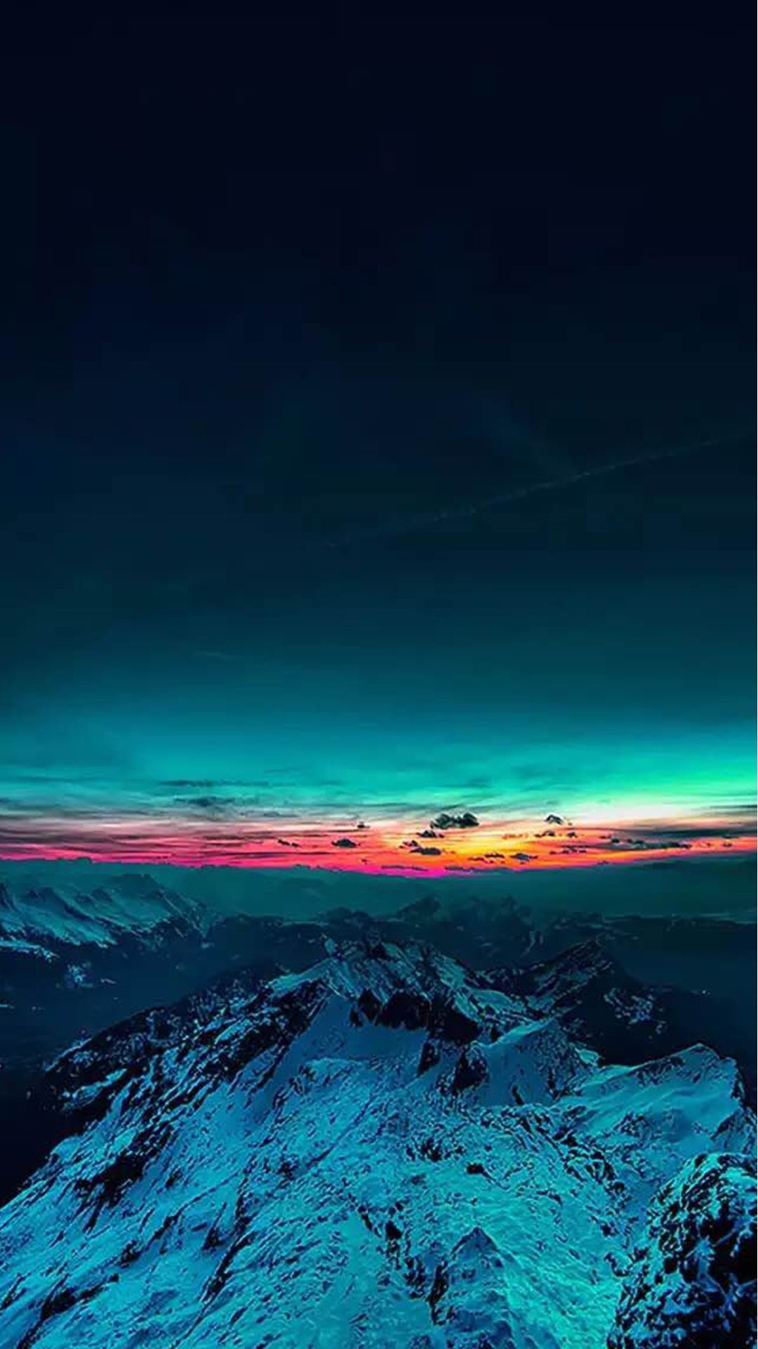 Montagne innevate al tramonto, 1080x1920 Verticale, iPhone Air