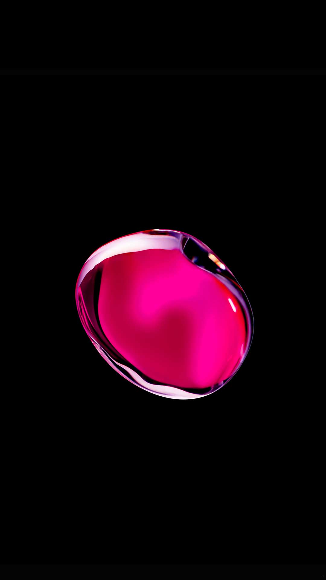 Bolla rosa su sfondo nero, 1080x1920 Verticale, iPhone Pro