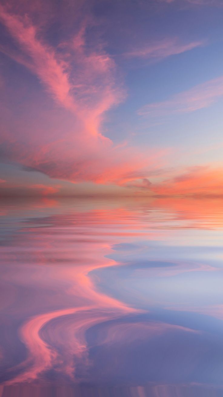 Tramonto rosa riflesso mare, 736x1308 Verticale, iPhone Air