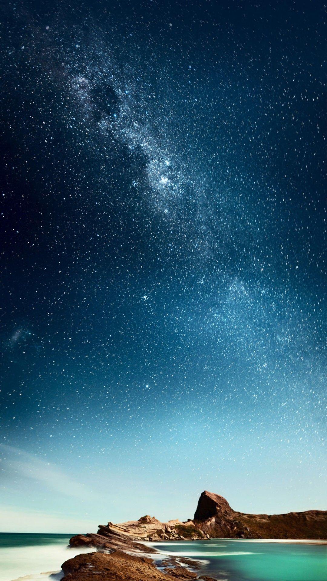 Cielo stellato mare notturno, 1080x1920 Full HD Verticale, iPhone Plus