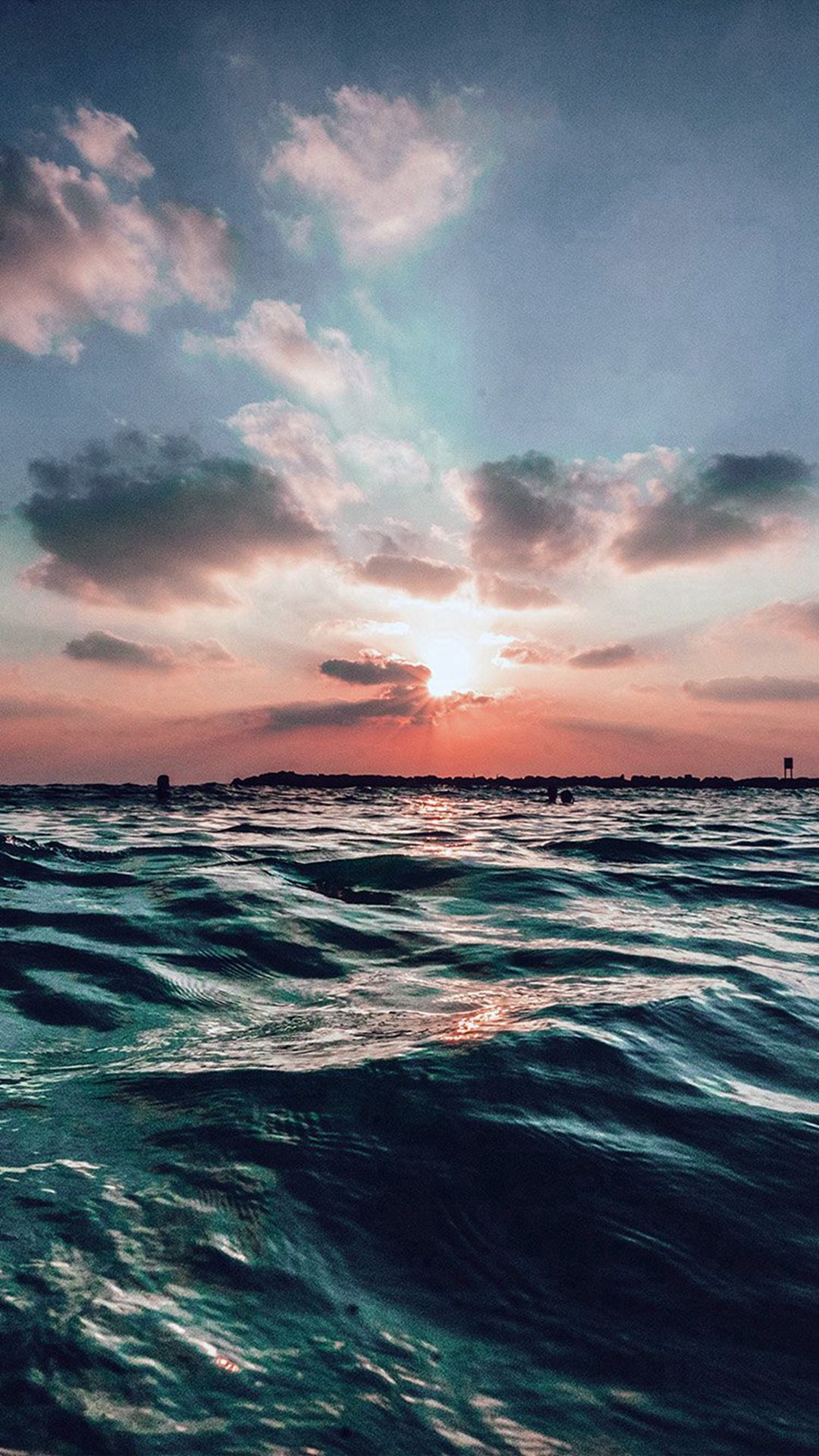 Tramonto sul mare oceano, 1080x1920 Verticale, iPhone Pro