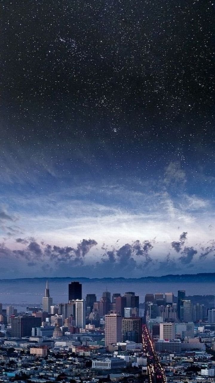 Skyline città notte stellata, 720x1280 Verticale, iPhone Air