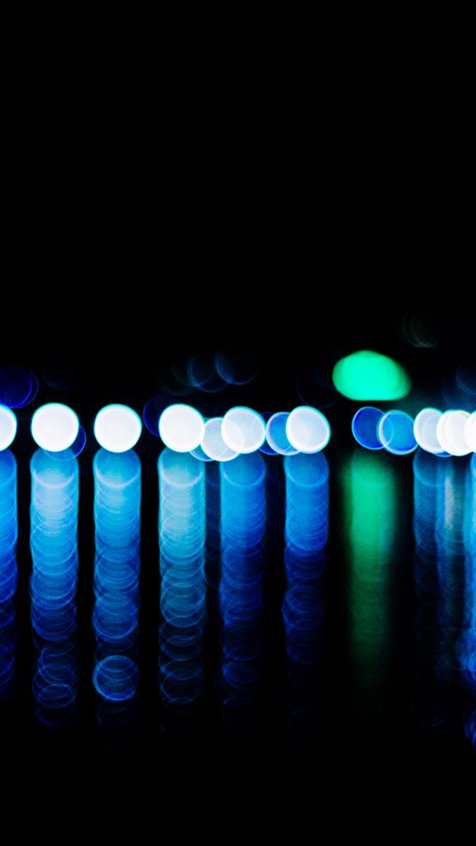Luci bokeh blu notturne, 675x1200 Full HD Verticale, iPhone Plus