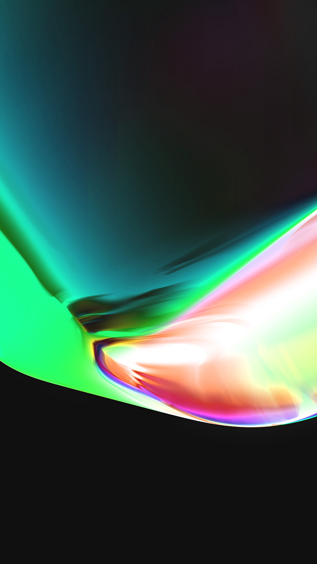 Astratto luce verde iridescente, 1242x2208 Verticale, iPhone Plus