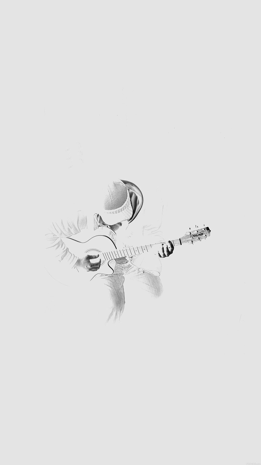 Chitarra minimalista grigio chiaro, 1080x1920 Verticale, iPhone