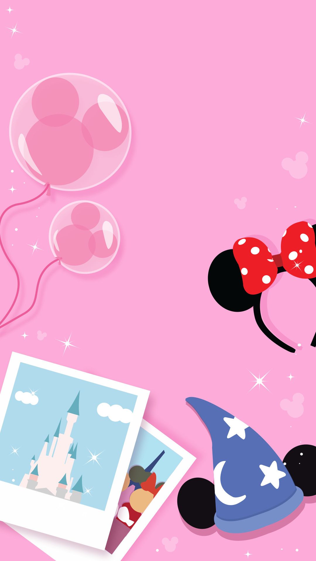 Minnie Mouse orecchie sfondo rosa, 1080x1920 Verticale, iPhone