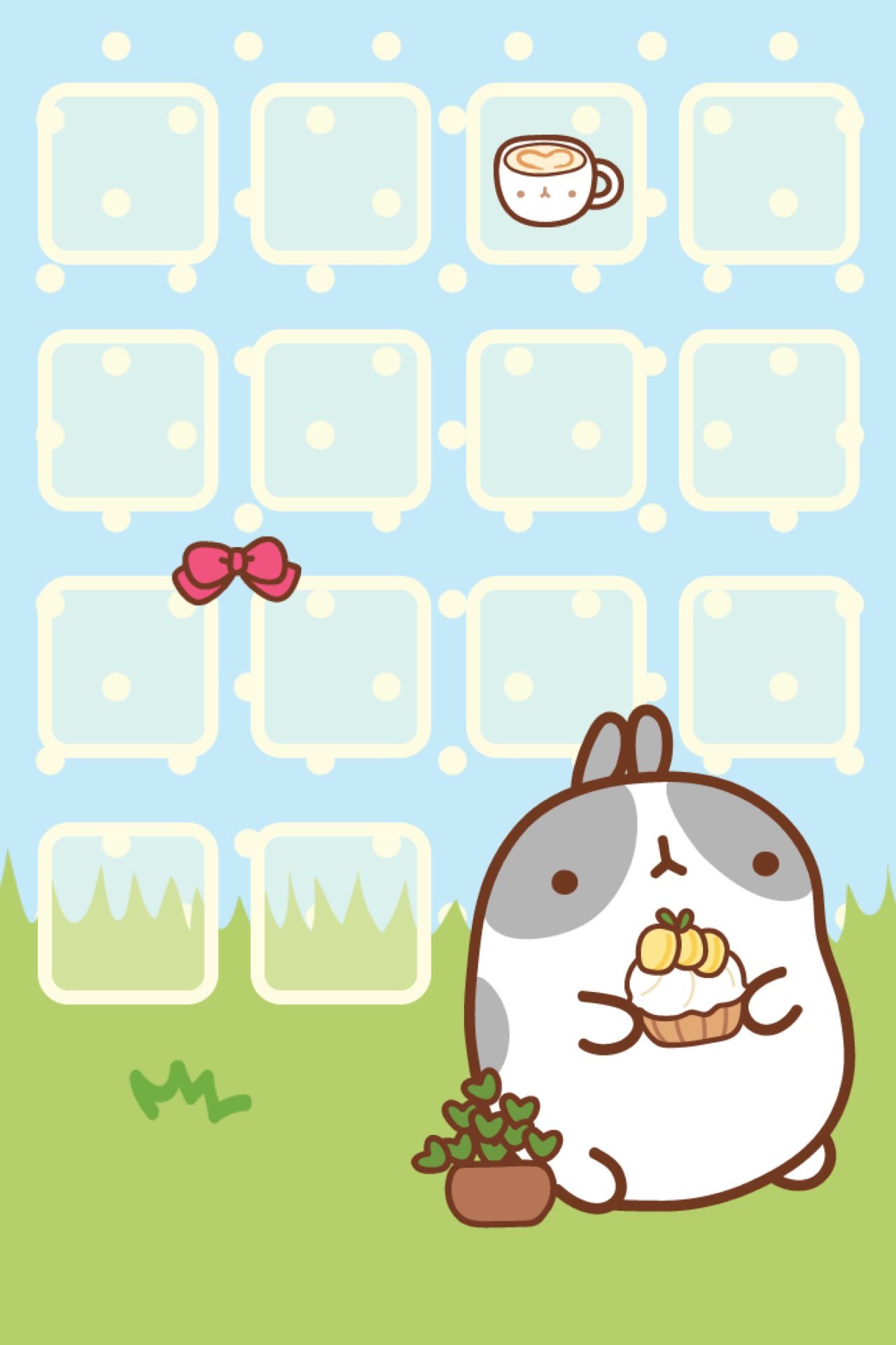 Molang coniglio con cupcake, 1280x1920 Full HD Verticale, iPhone