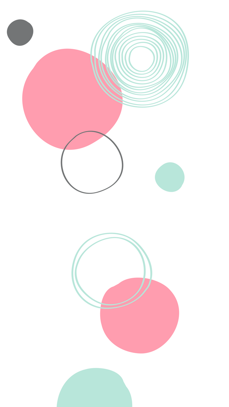 Cerchi rosa e menta astratti, 738x1308 Verticale, iPhone Air