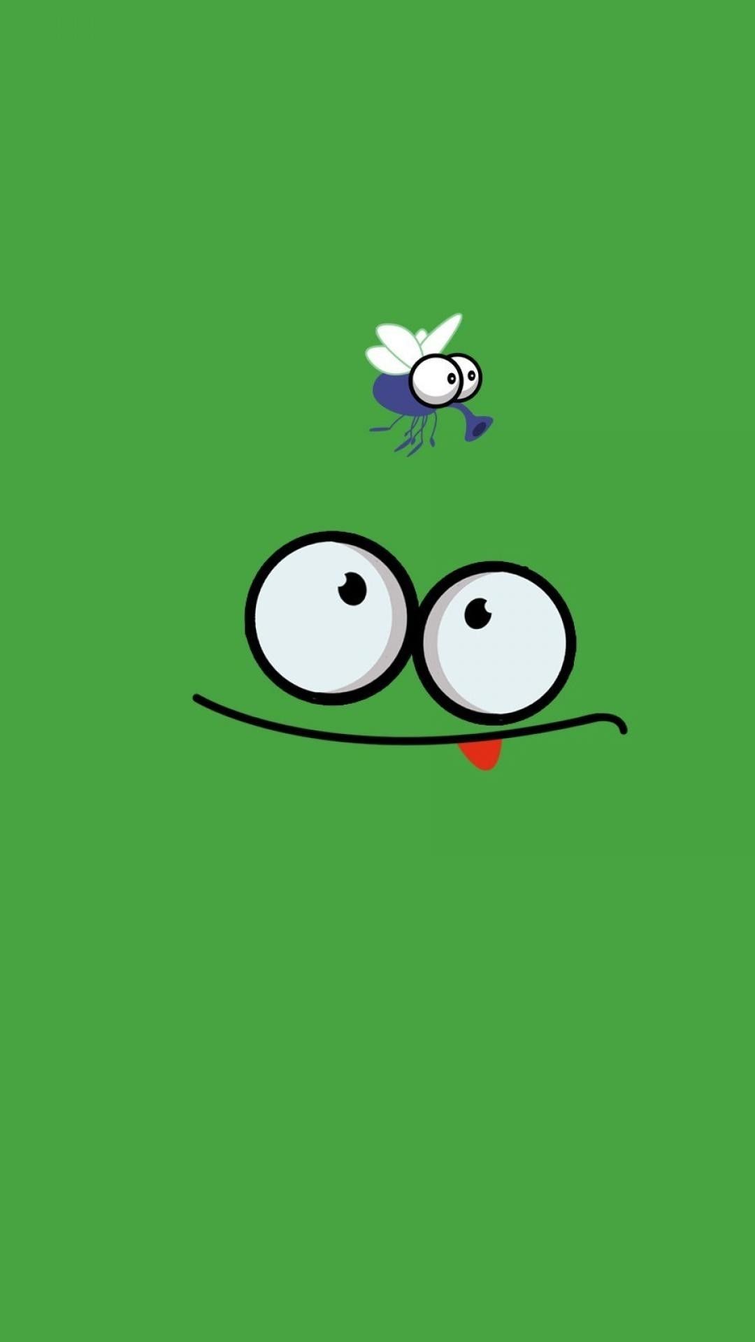 faccia buffa verde con mosca, 1080x1920 Verticale, iPhone Pro