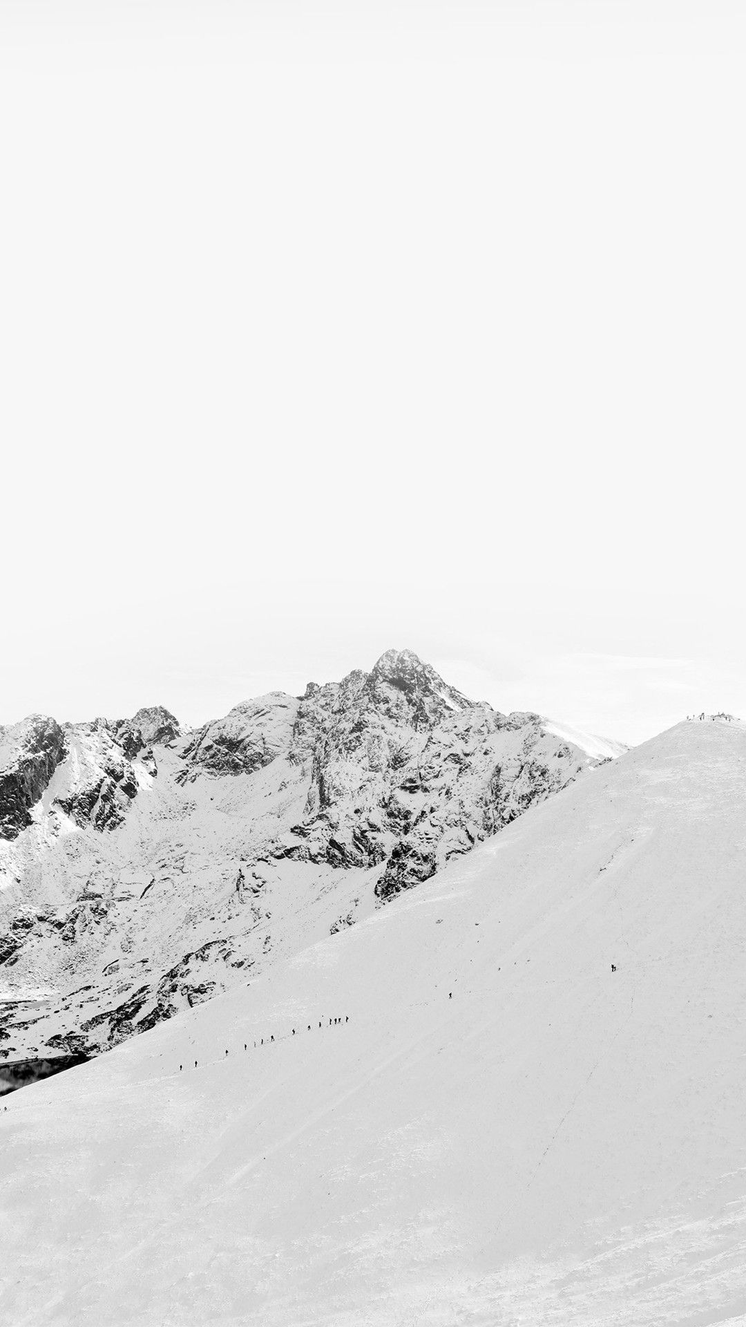 Montagna innevata bianco grigio, 1080x1920 Verticale, iPhone