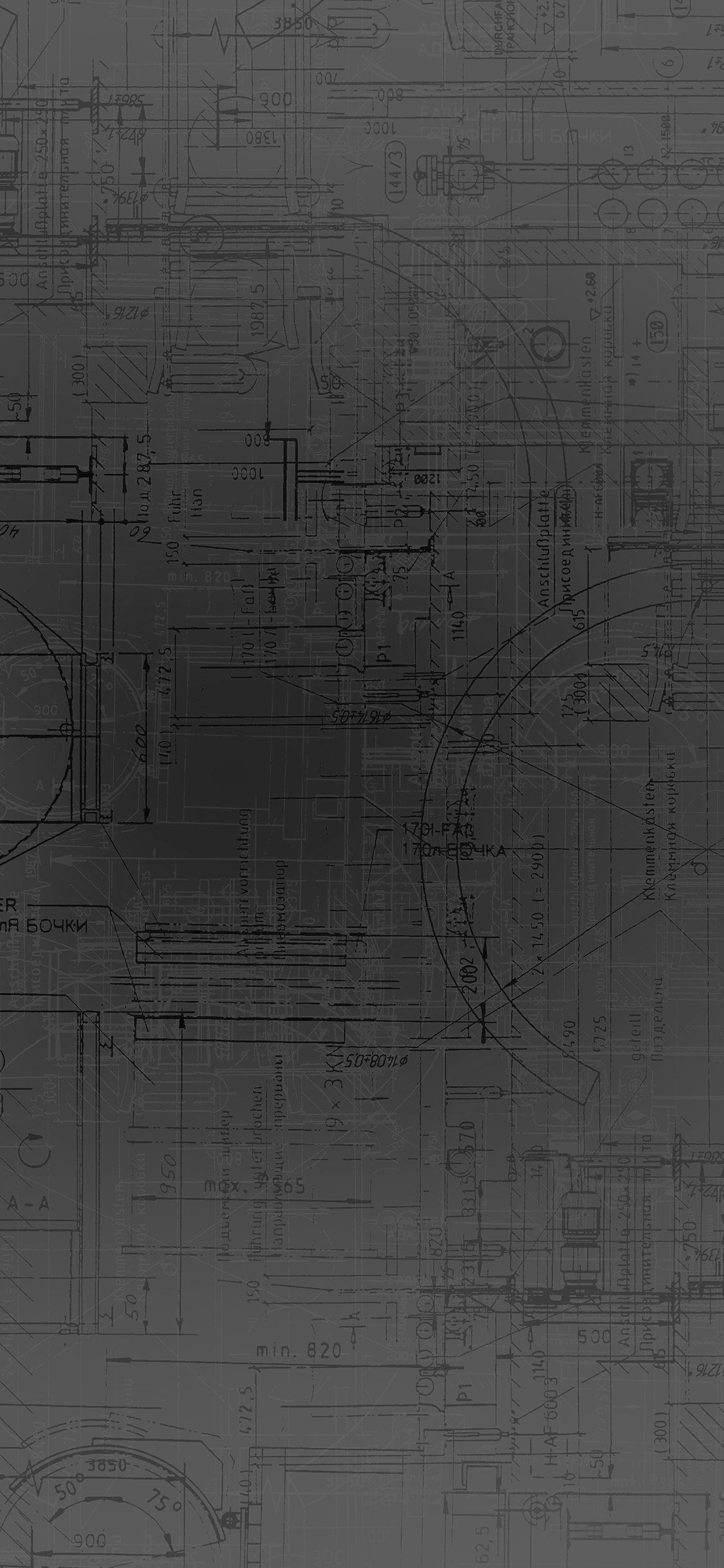 Schema tecnico grigio scuro, 1125x2436 Full HD Verticale, iPhone