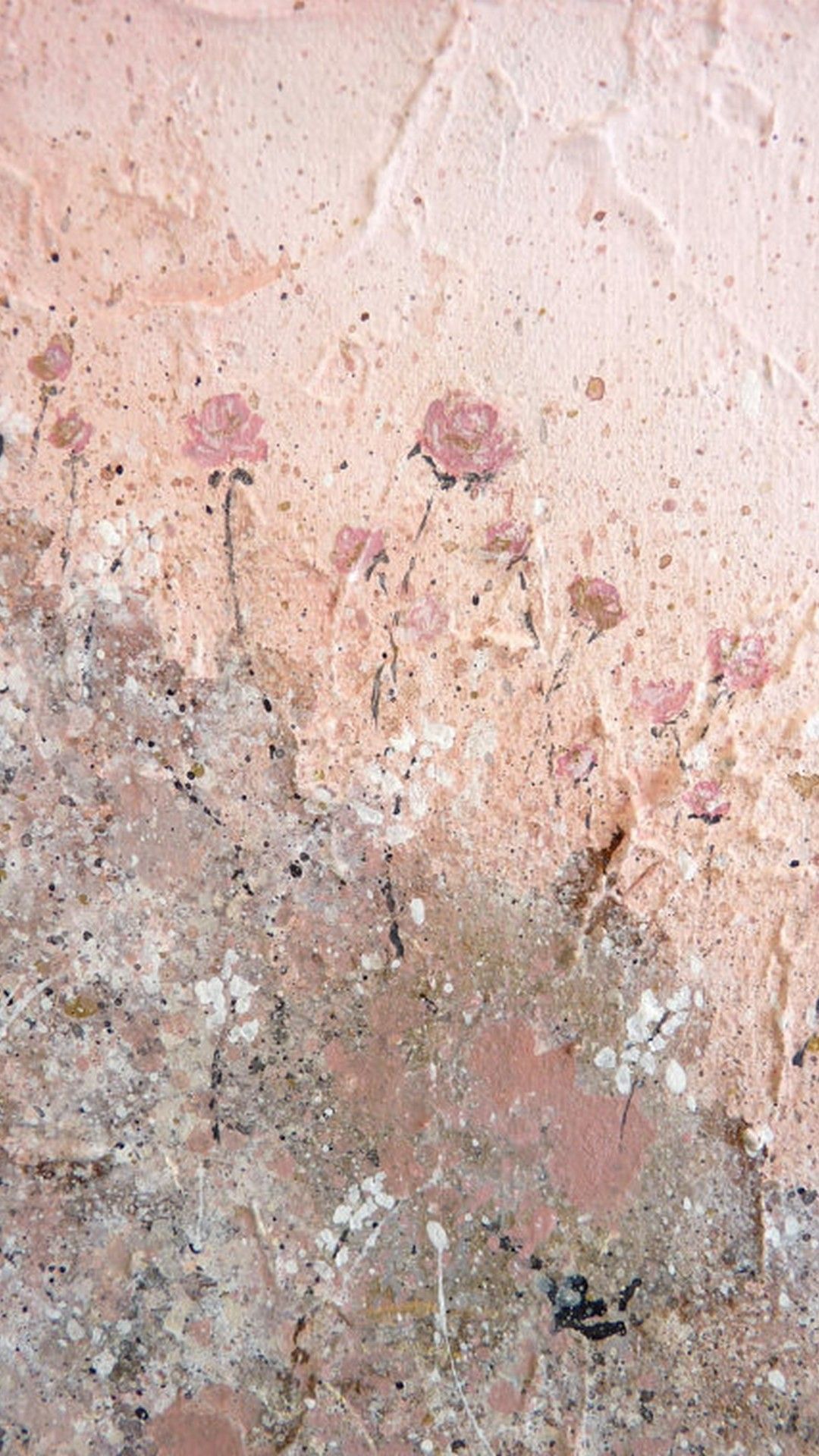 Texture rosa con fiori dipinti, 1080x1920 Full HD Verticale, iPhone Air
