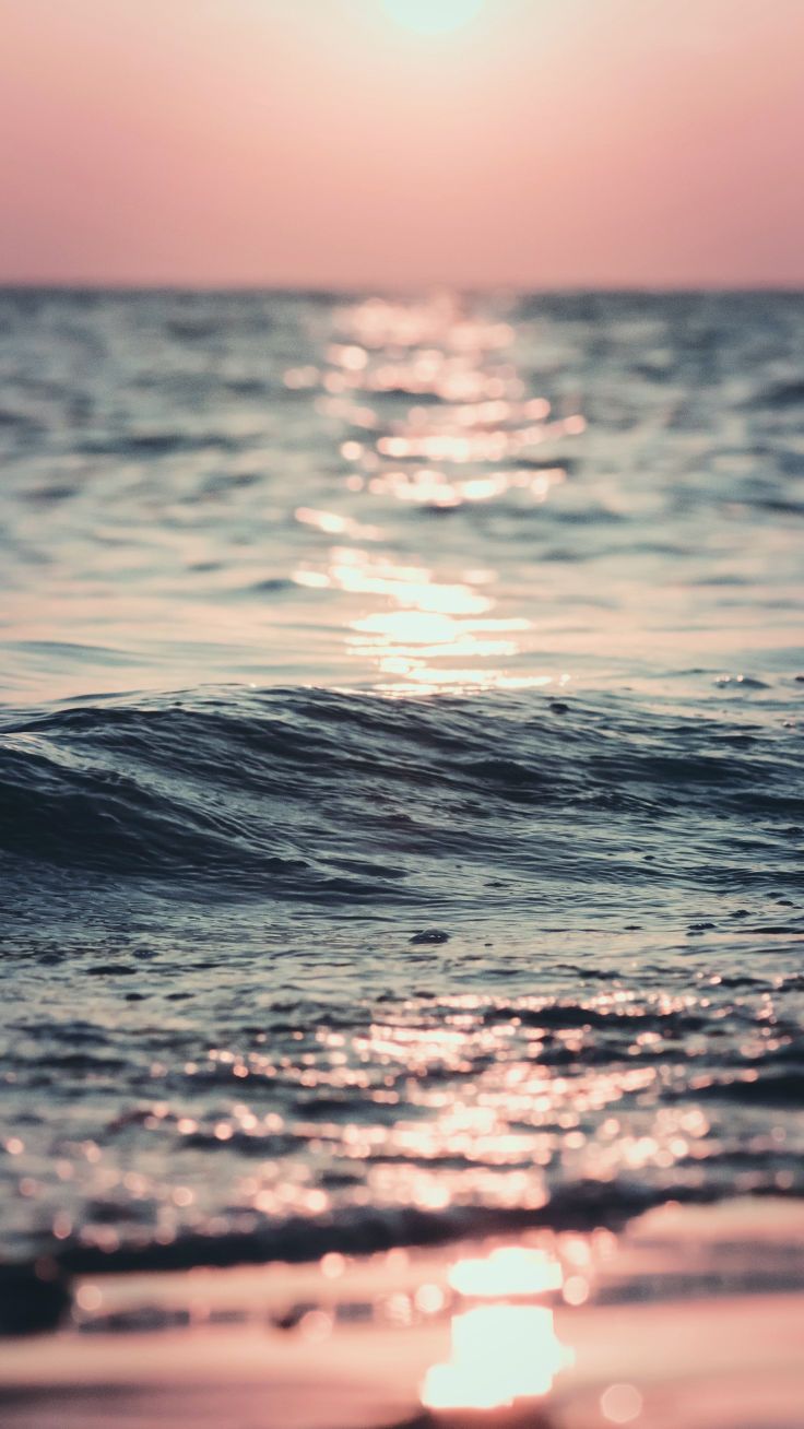 Onde di mare al tramonto, 736x1308 Full HD Verticale, iPhone