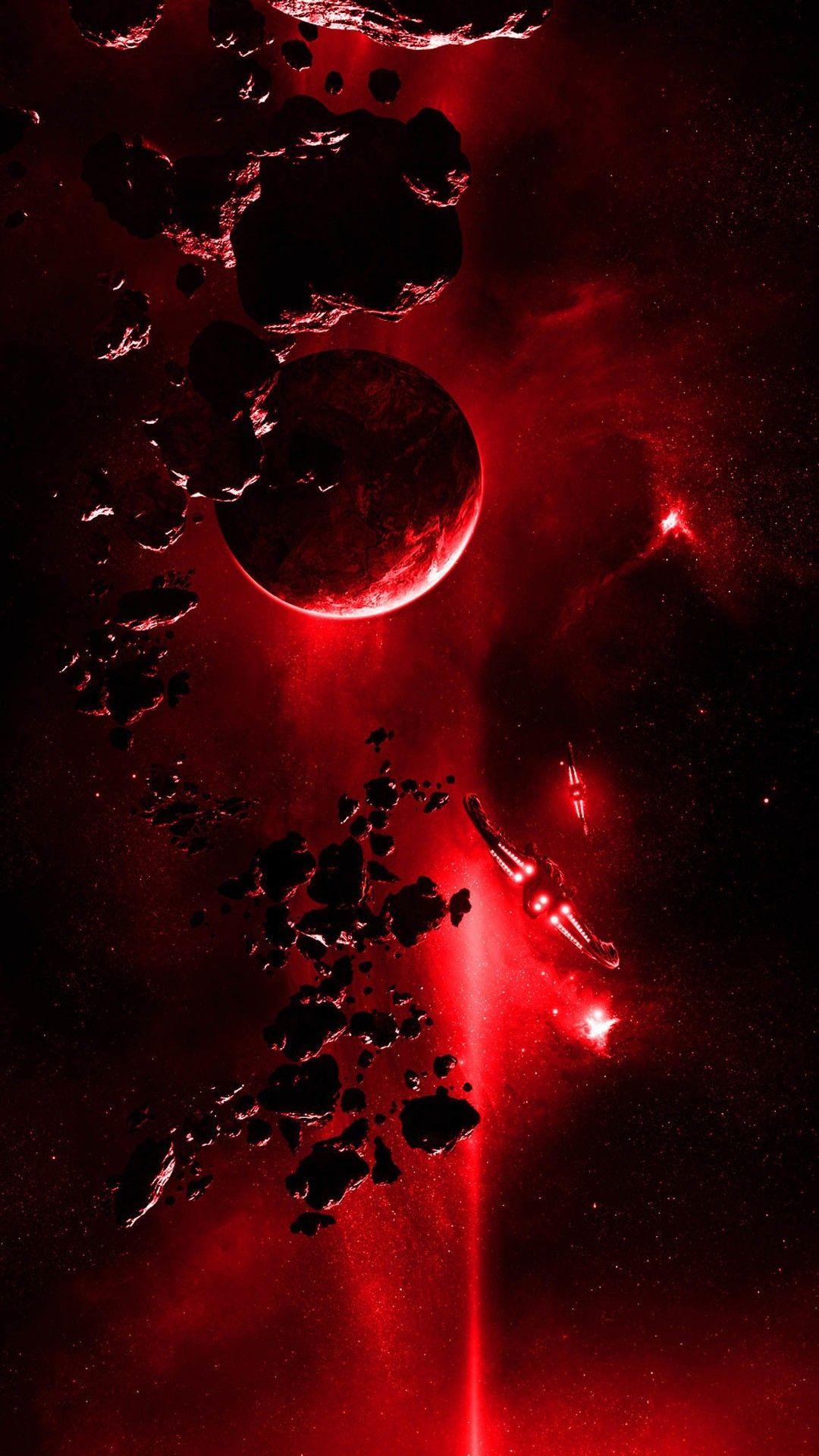 Spazio astratto rosso scuro, 1080x1920 Verticale, iPhone