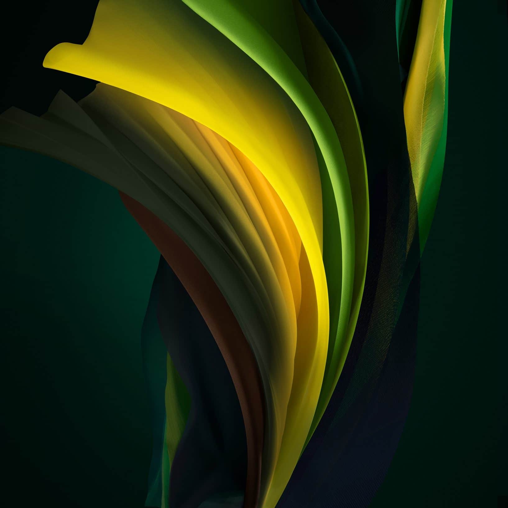 Onde astratte giallo verde, 1634x1634 HD Ready, Laptop