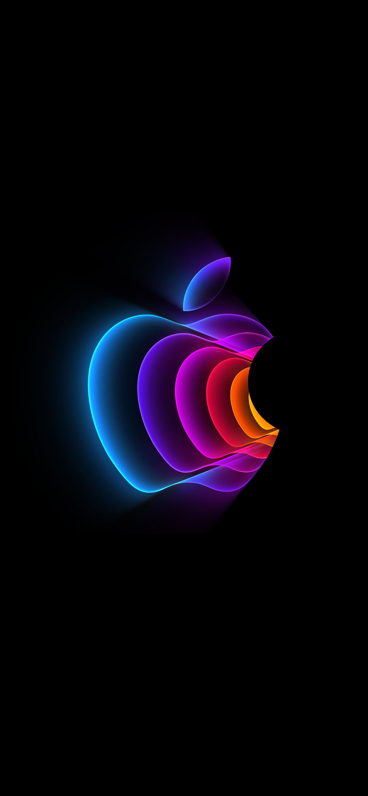 Logo Apple neon colorato, azienda tech, 1284x2778 Verticale, iPhone Pro Max