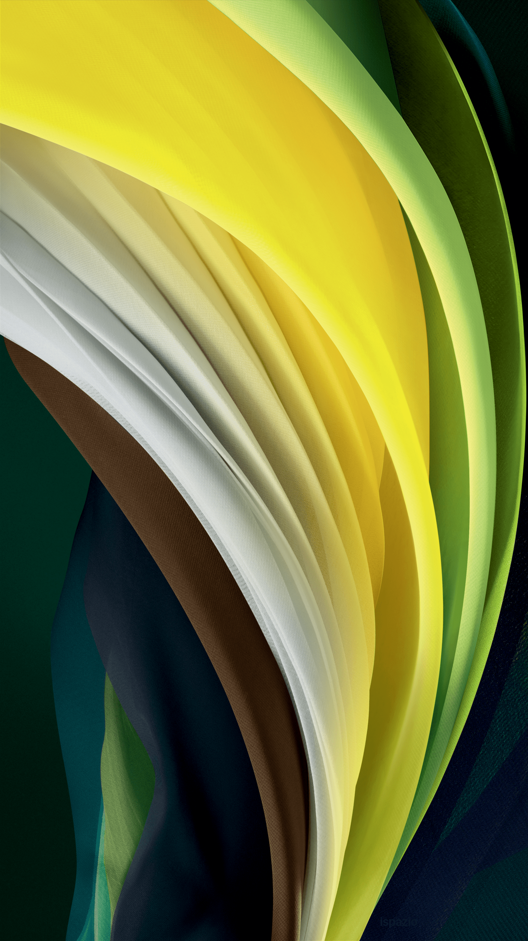 Onde astratte giallo verde, 1790x3186 Verticale, iPhone Air