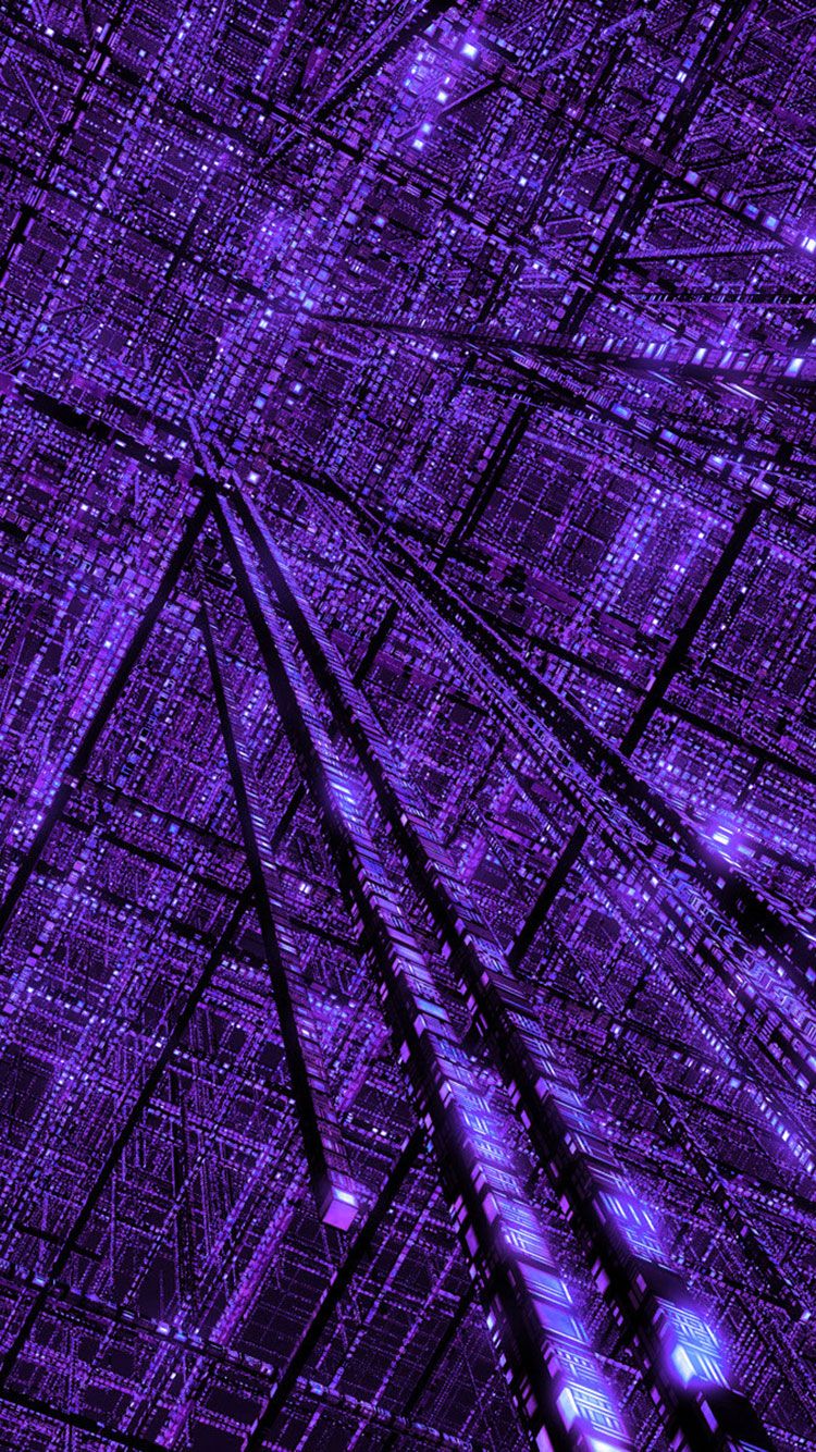 griglia luminosa viola prospettica, 750x1334 Verticale, iPhone Pro