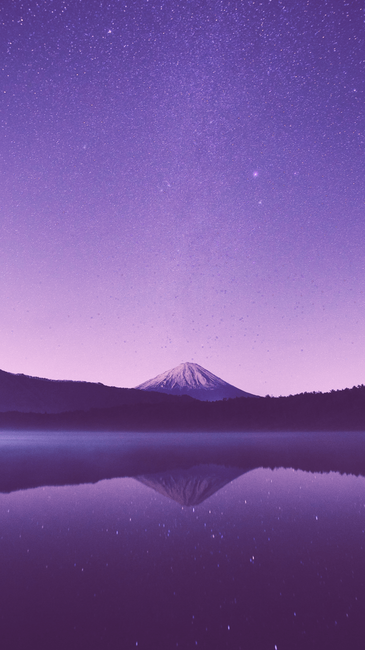monte Fuji notte viola, 720x1280 Full HD Verticale, iPhone Plus