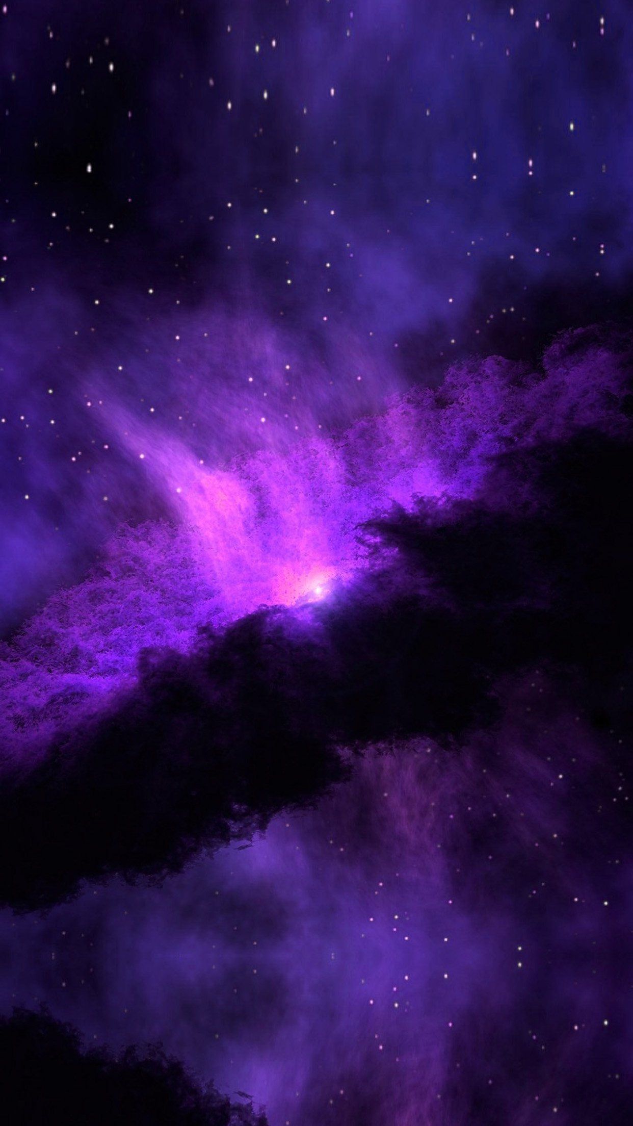 nebulosa spaziale viola stelle, 1242x2208 Full HD Verticale, iPhone Pro Max