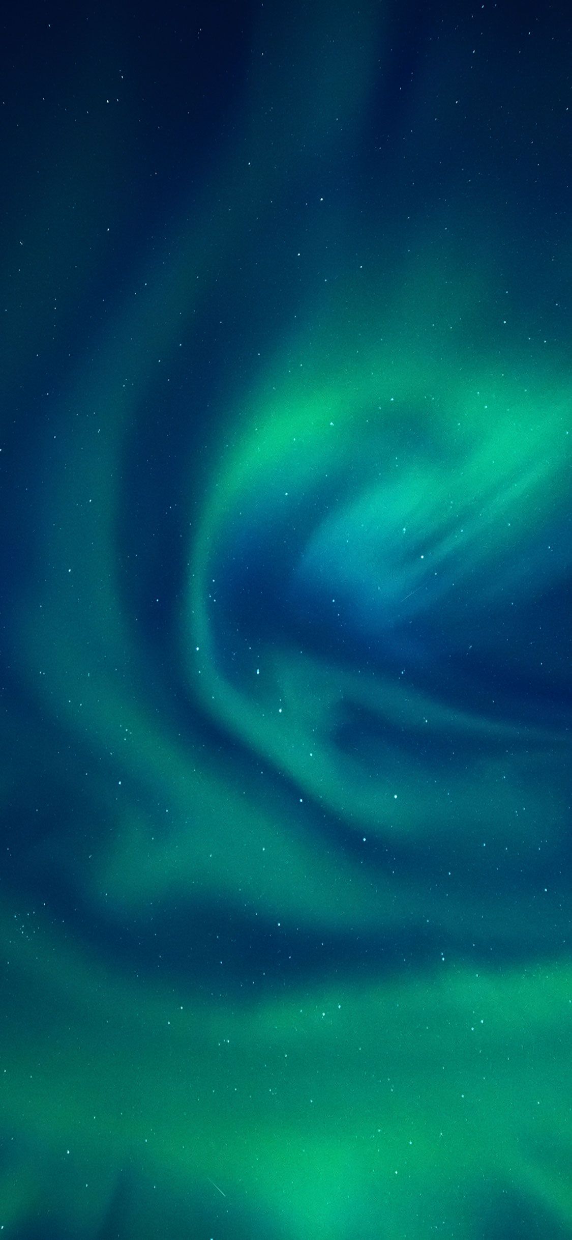 Aurora boreale vortice verde-blu, 1125x2436 Full HD Verticale, iPhone