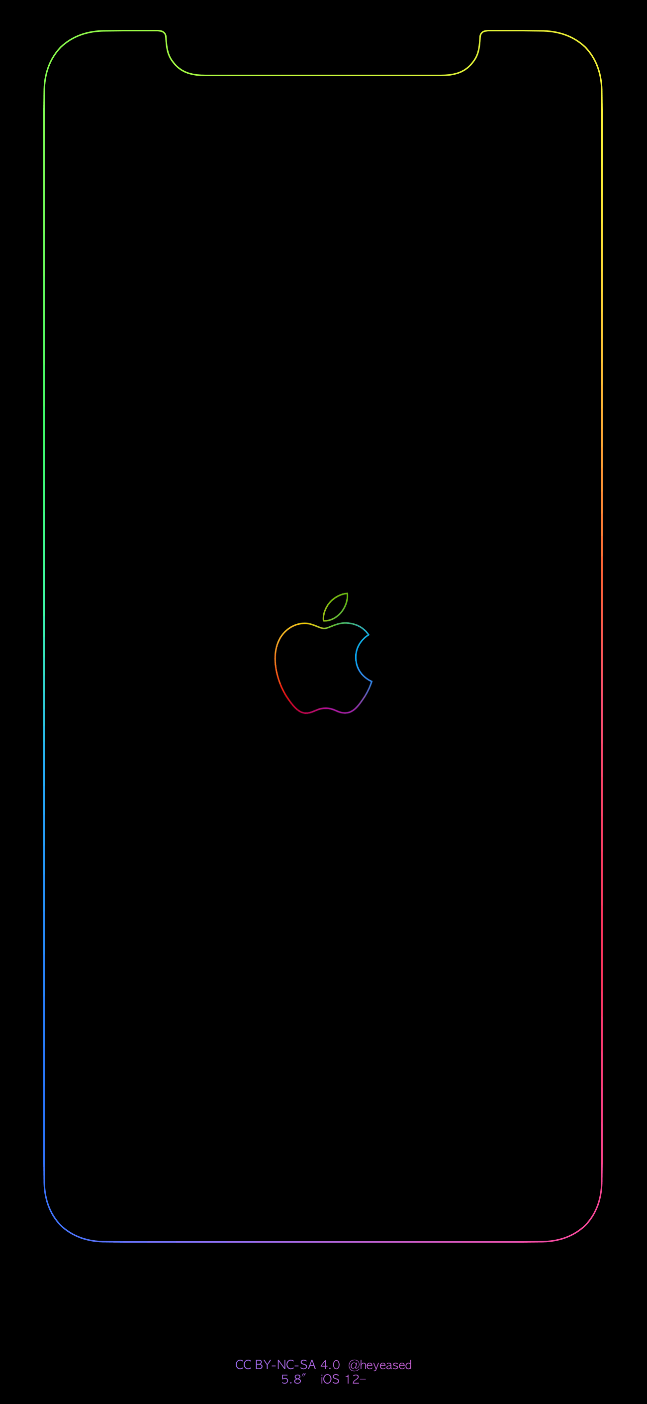 Logo Apple bordo arcobaleno, 1301x2820 Full HD Verticale, iPhone