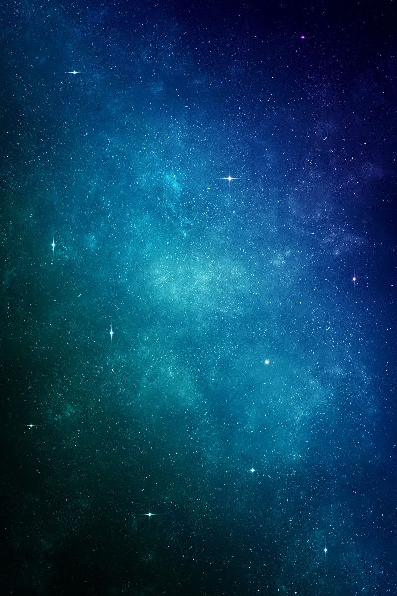 Nebulosa blu-verde con stelle, 800x1200 Verticale, iPhone Air
