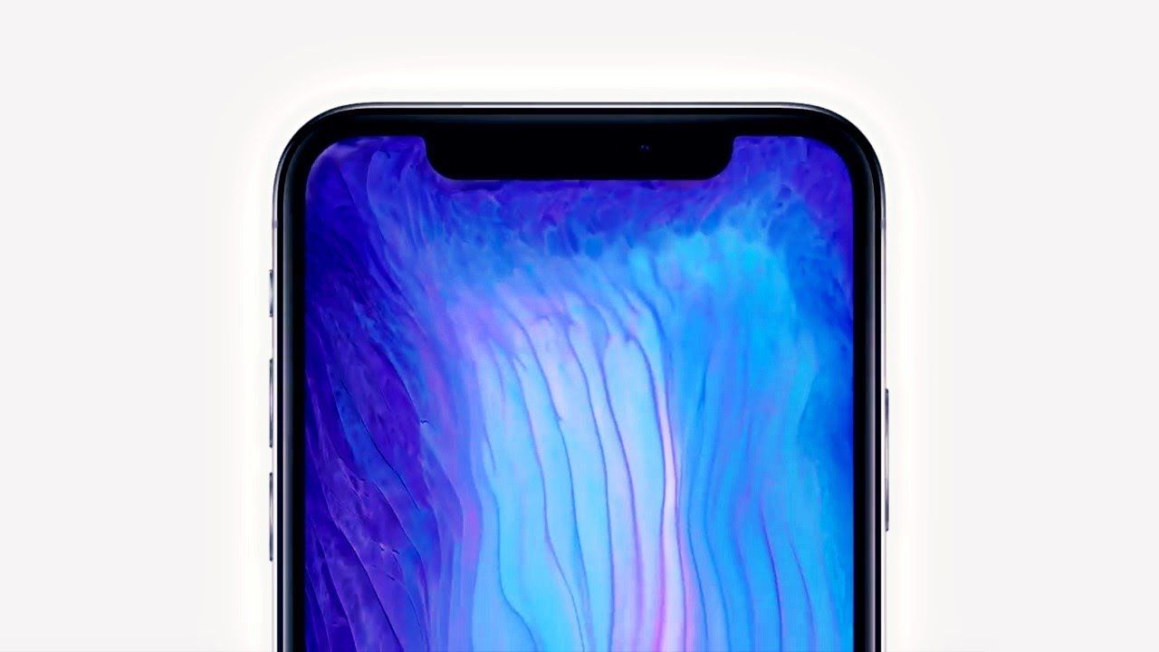 iPhone X con schermo blu, 1280x720 720p, Laptop