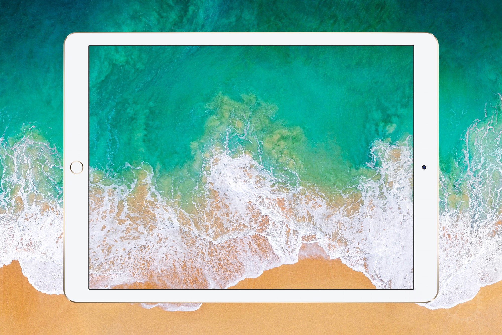 iPad con onde oceano spiaggia, 2000x1334 Hi-Res, iPad