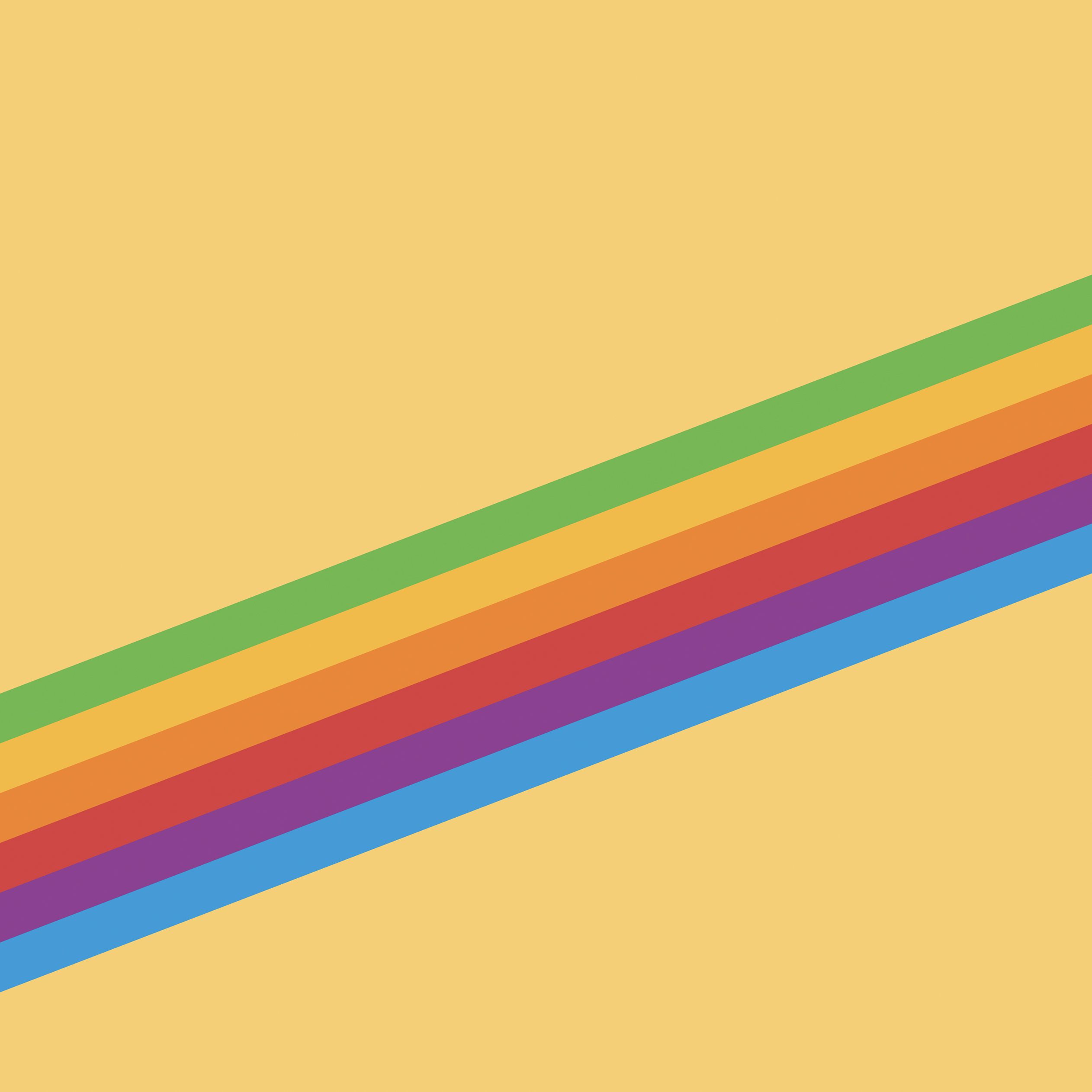 Strisce arcobaleno diagonali gialle, 2524x2524 2K, PC