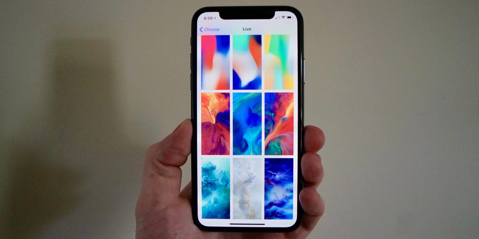 iPhone X mano wallpaper colorati, 1600x800 HD Ready, iMac