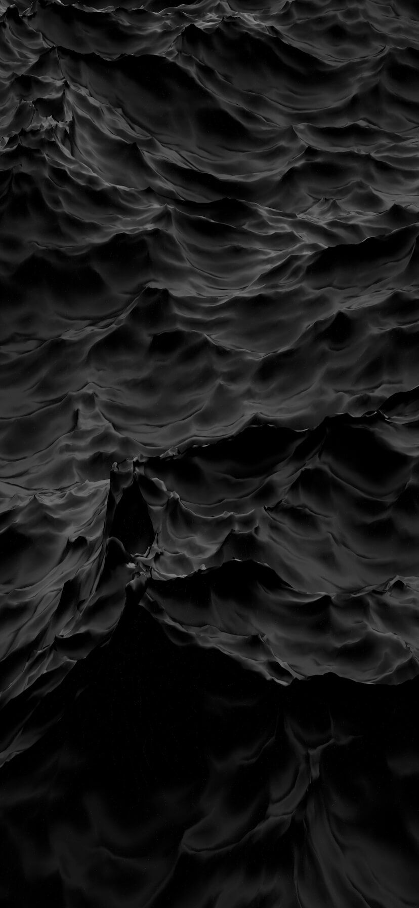 Texture nera ondulata astratta, 828x1792 Verticale, iPhone Plus