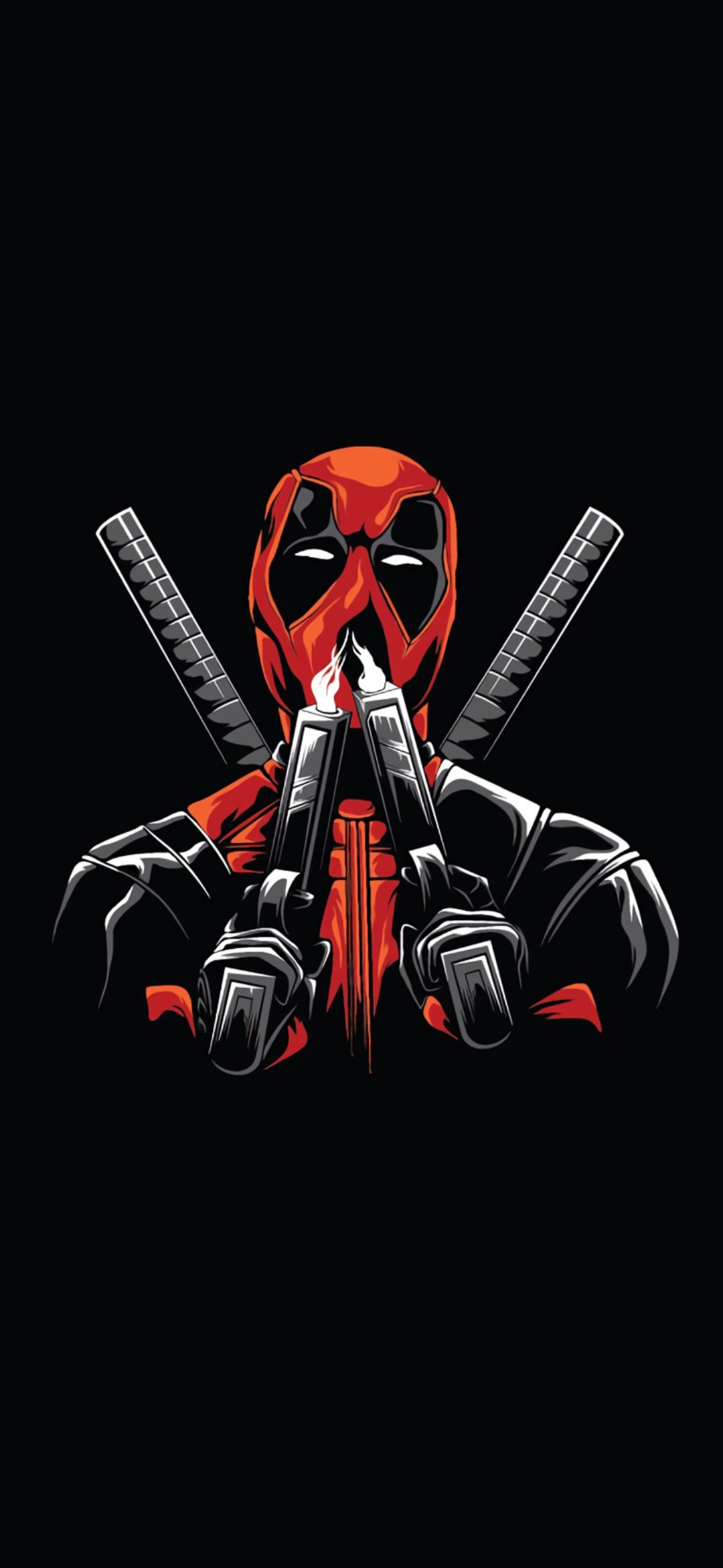 Deadpool sfondo nero, 1080x2340 Full HD Verticale, iPhone