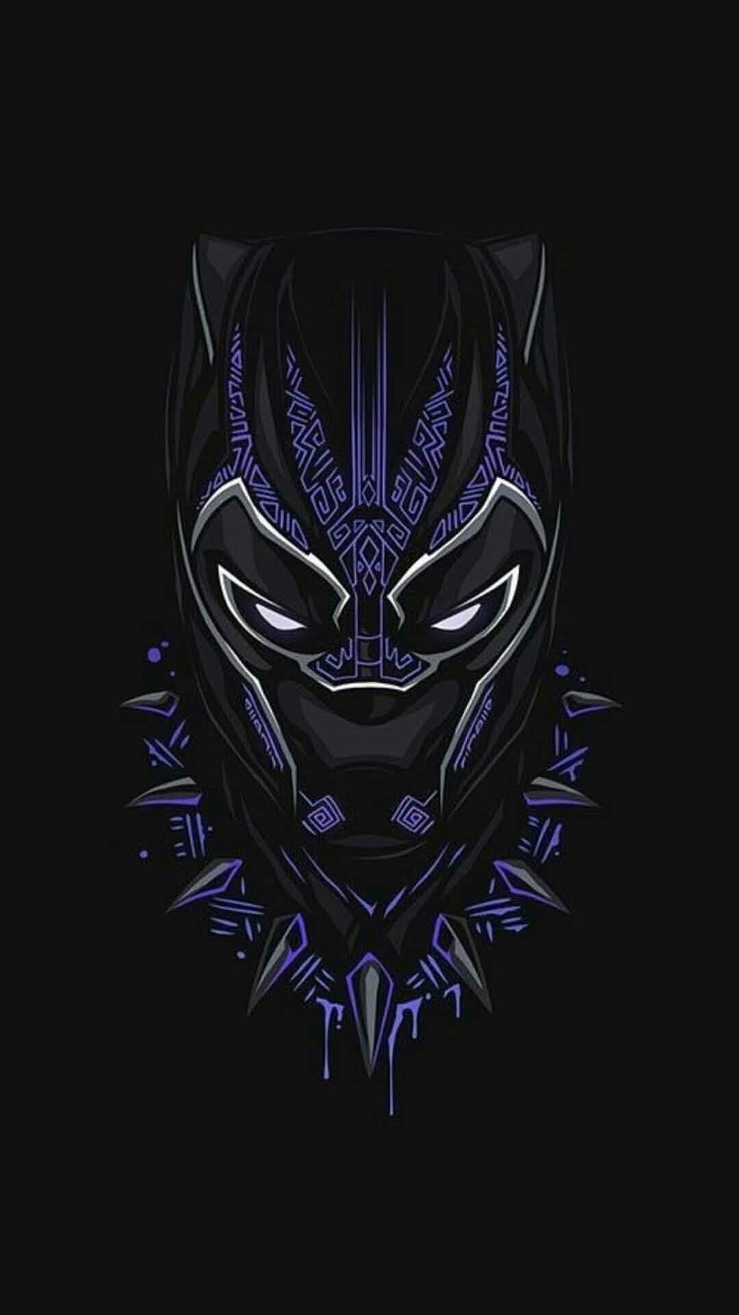 Black Panther maschera viola, 1080x1920 Full HD Verticale, iPhone Plus