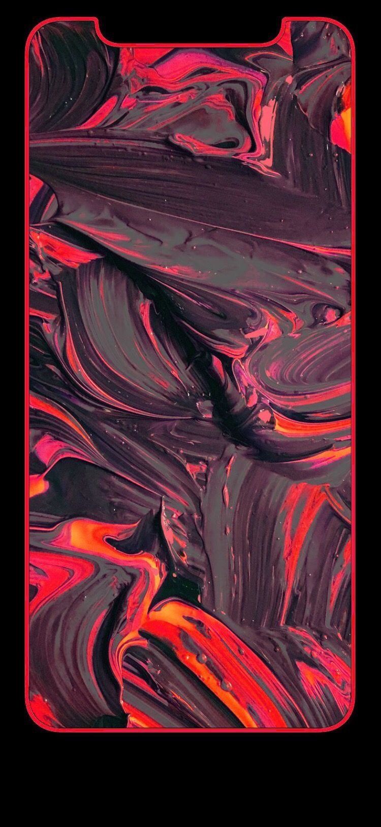 Vernice astratta rosso nero, 750x1625 Verticale, iPhone Pro