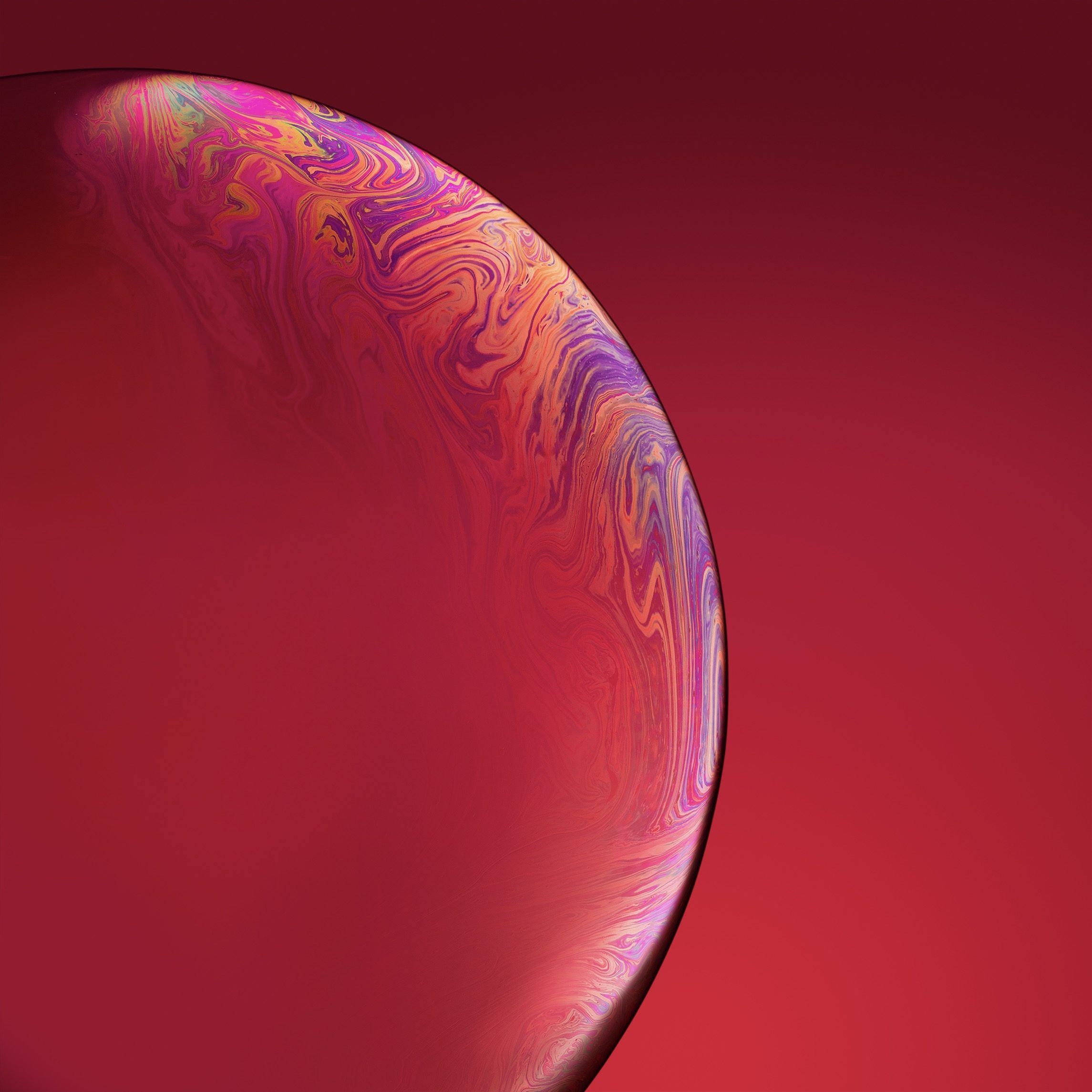 Bolla astratta rossa iridescente, 2290x2290 alta risoluzione, PC