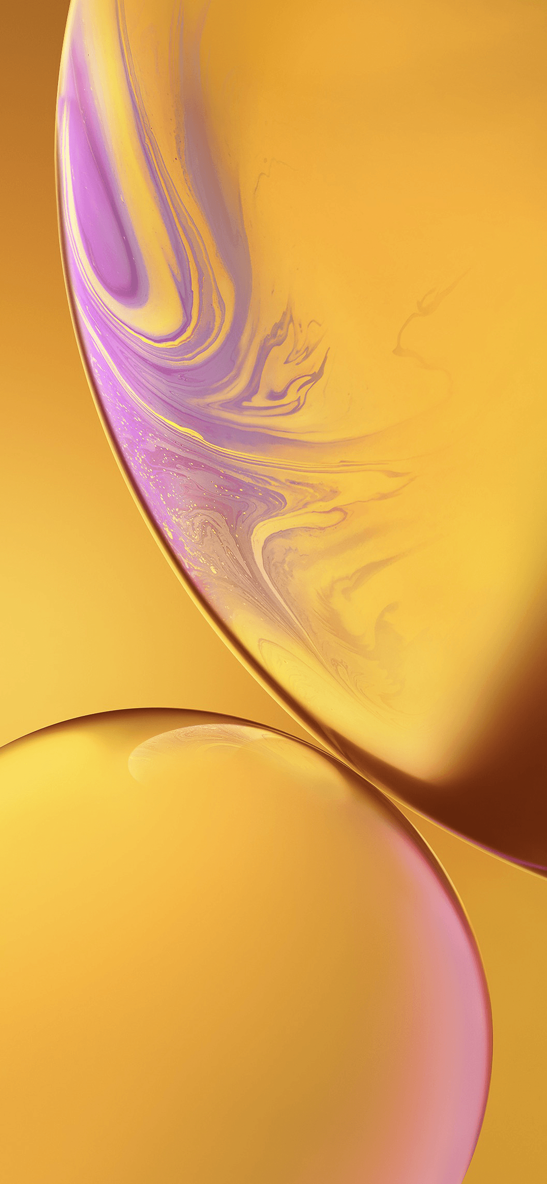 Sfere astratte gialle e viola, 1125x2436 Verticale, iPhone Plus