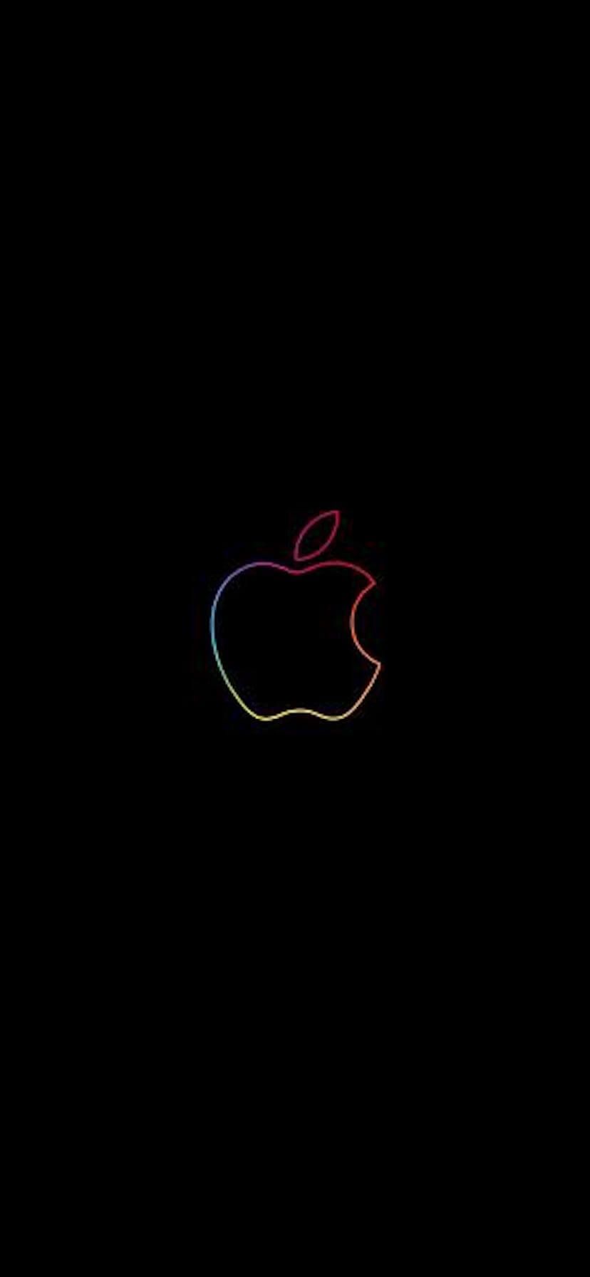 logo Apple contorno colorato, Cupertino, 828x1792 Full HD Verticale, iPhone Pro Max