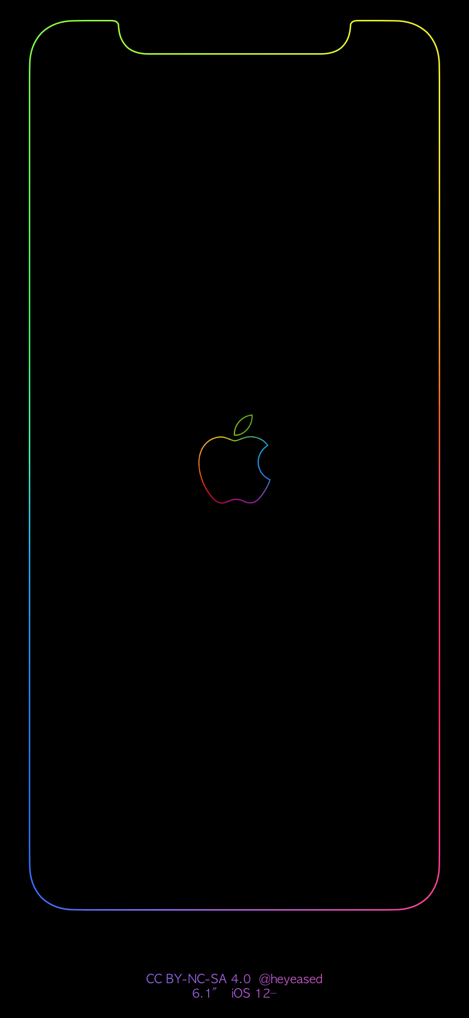 Logo Apple bordo arcobaleno, 944x2048 Full HD Verticale, iPhone Air