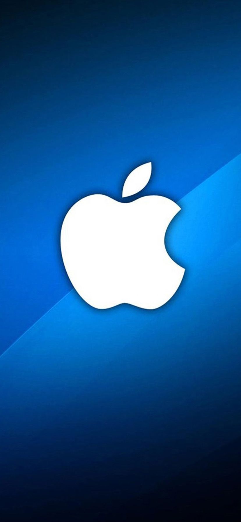 Logo Apple bianco sfondo blu, 828x1792 Full HD Verticale, iPhone Pro Max