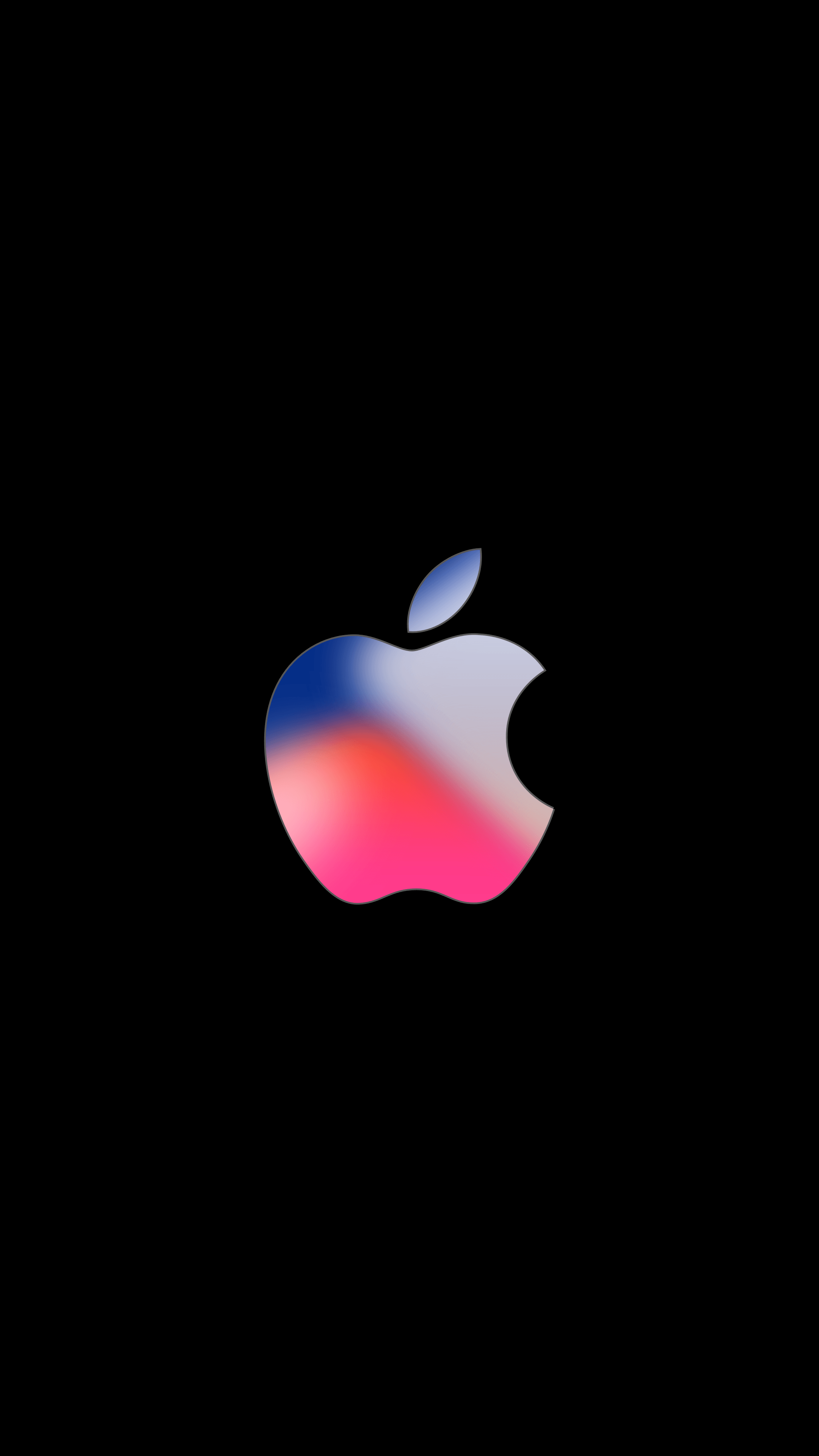 Logo Apple colorato sfondo nero, azienda tech, 2160x3840 Verticale, iPhone Plus