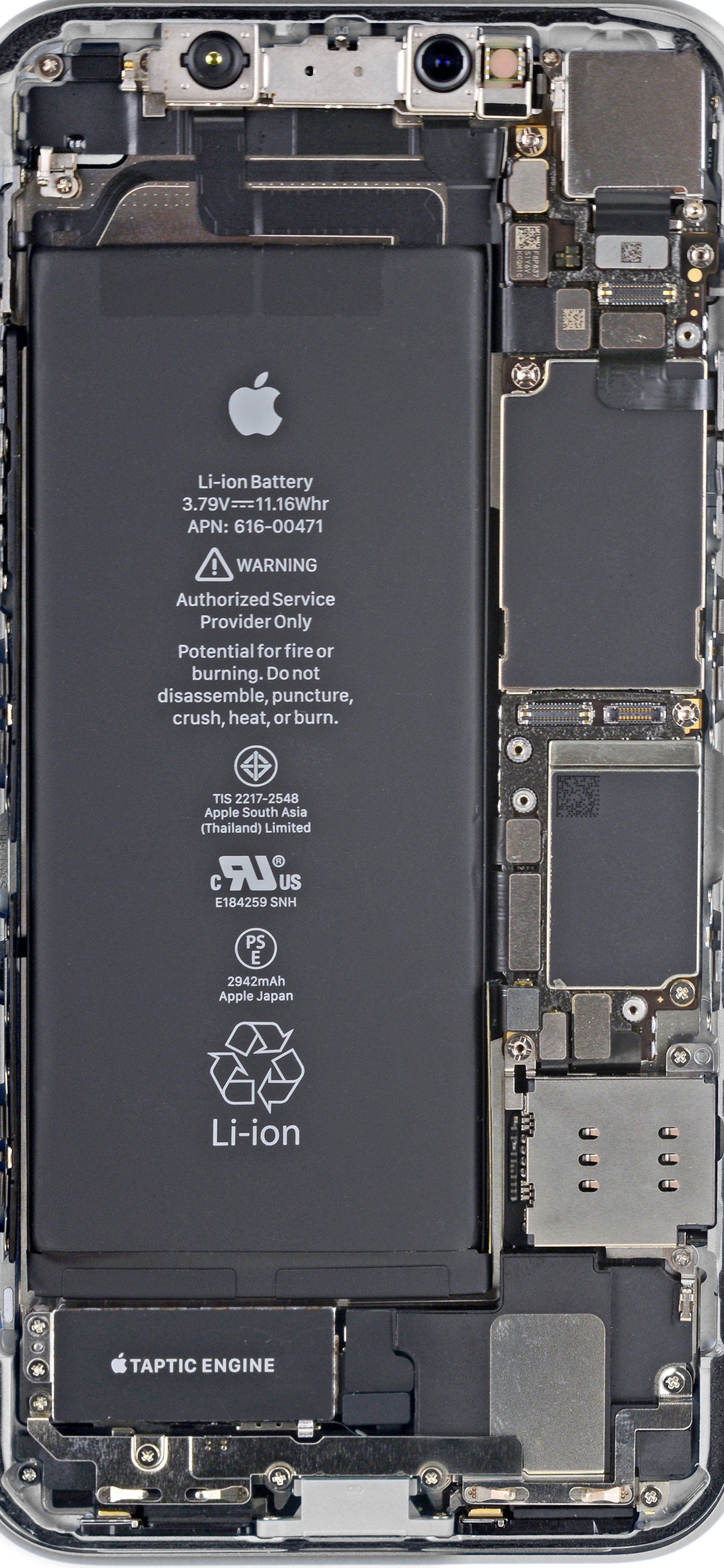 Componenti interni iPhone smontato, 1647x3564 Full HD Verticale, iPhone