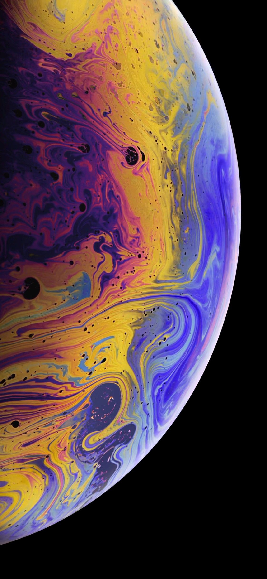 Pianeta astratto giallo blu, 1125x2436 Verticale, iPhone Pro Max
