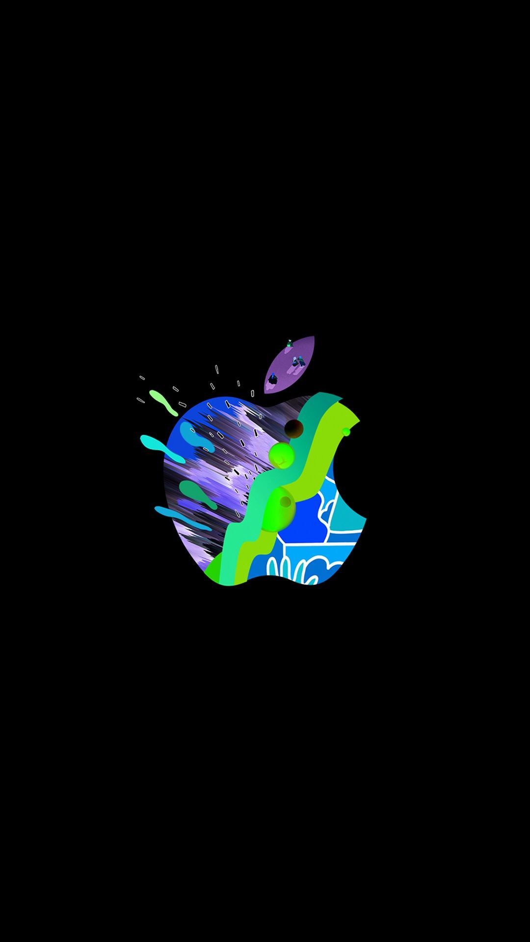 logo Apple colorato astratto, 1080x1920 Verticale, iPhone Pro Max
