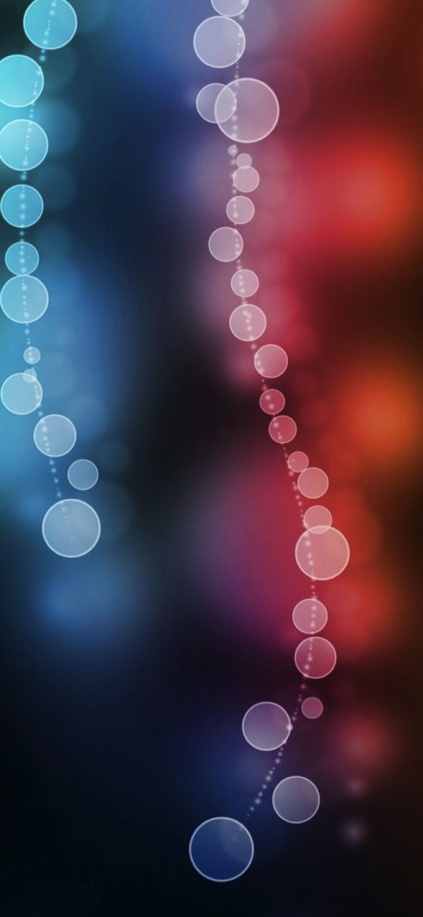 Bolle bokeh blu e rosso, 828x1792 Verticale, iPhone Air