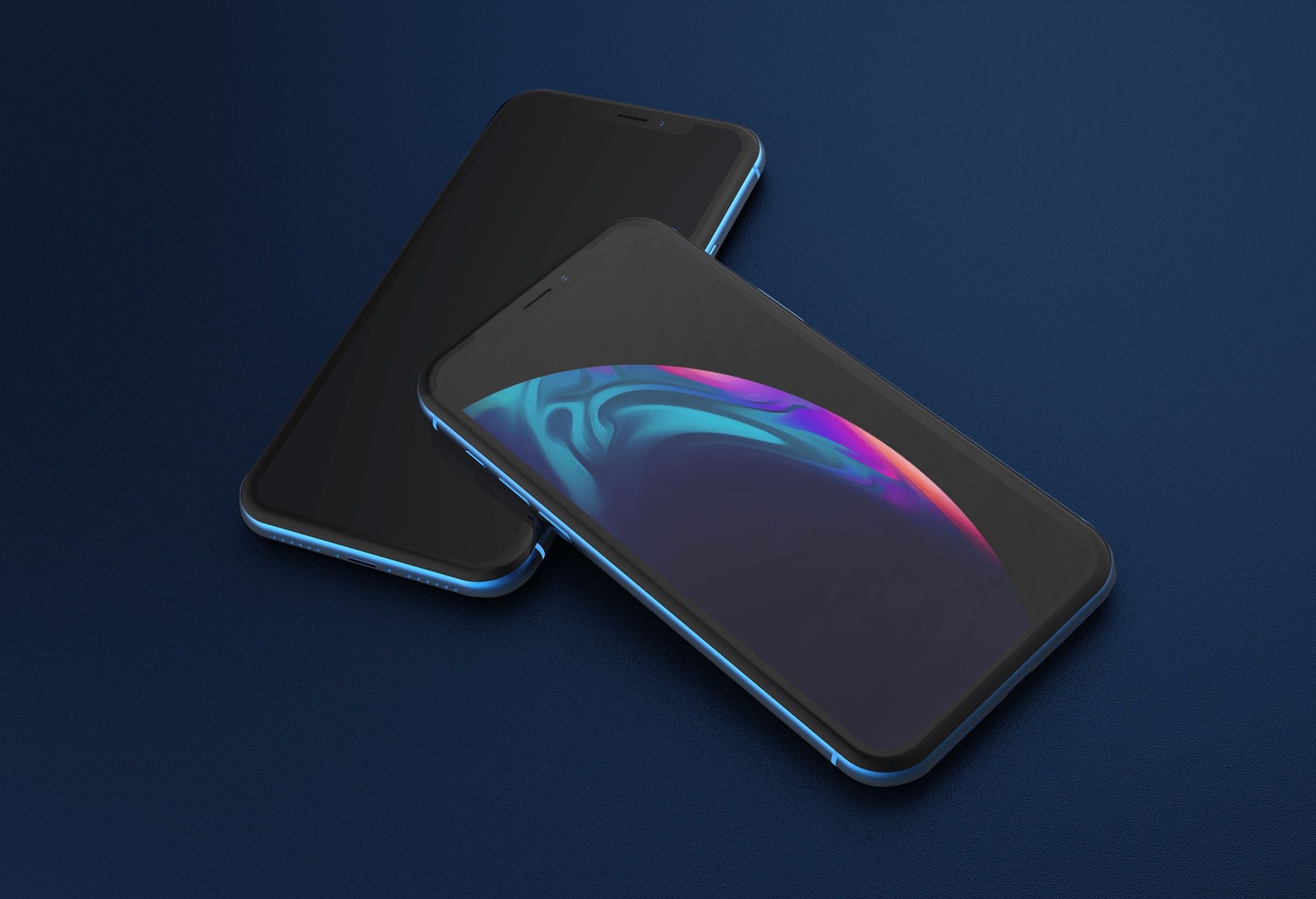 iPhone con onde blu-viola, 1920x1311 Full HD+ WUXGA, PC